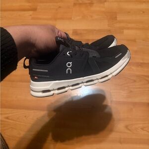 On Running Kids Black Sneakers with White Accents